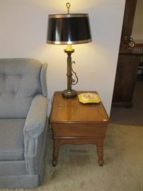 STORAGE SIDE TABLE, LAMP