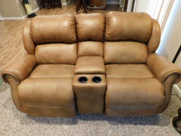 Theater seat with Cup holders and remote nook