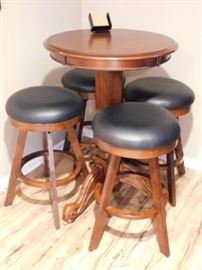 Leather Top Pub stools and Pub Table 