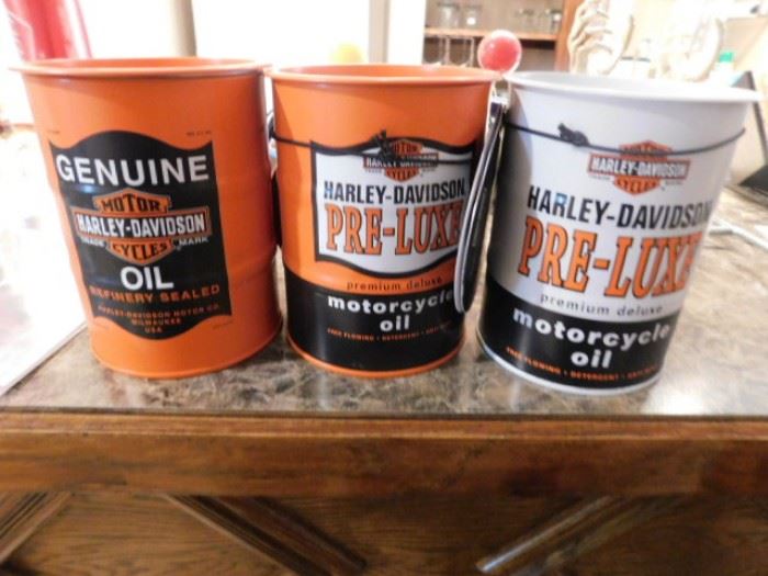 Harley Davidson Motorcycle Oil Cans 