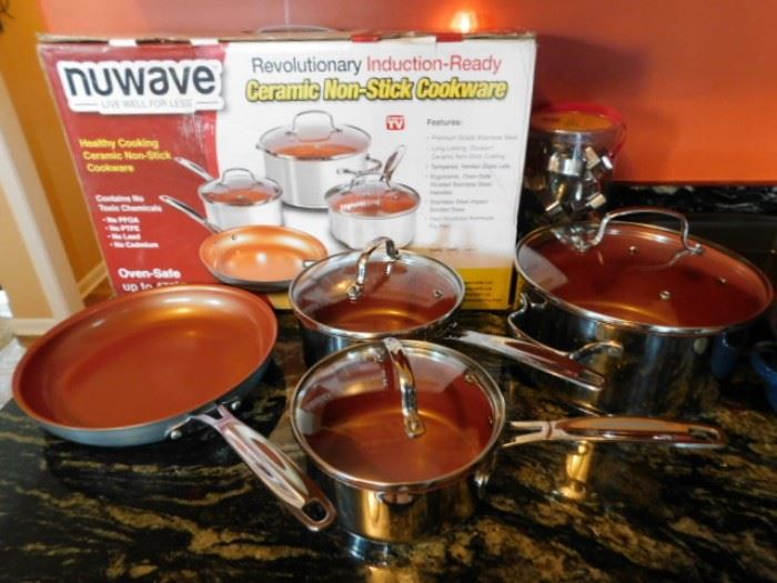 Nuwave ceramic non stick cookware pan set 