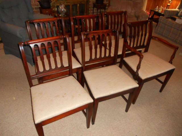 6 mahogany dining chairs