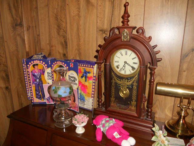 Donny & Marie dolls and 8 day clock