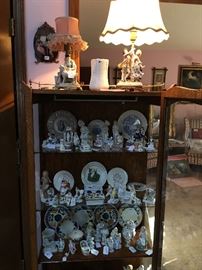 Many Staffordshire figures, antique plates, and more.
Sorry, display case not for sale.