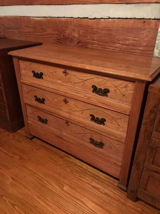 Very old solid chestnut dresser.