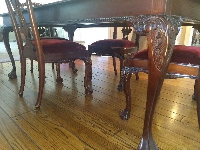 Stunning formal dining room table complete with 8 chairs