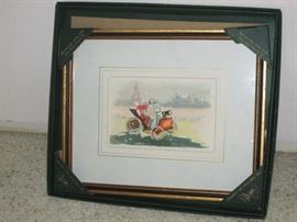 Water Color Vintage Car in Paris