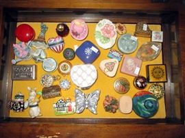 Large collection of pill and trinket boxes