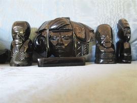 Rainbow Obsidian carvings set
