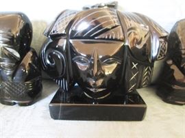 Rainbow Obsidian carvings set