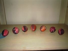 Hand Carved Red Soap Stone Eggs from Kenya