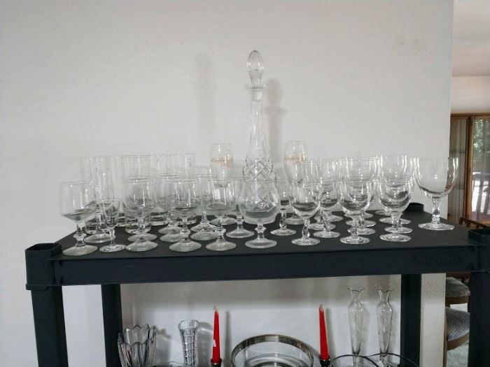 Living Room Forstoria Wine Goblets, Leaded Glass Decanter
