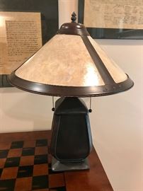 Contemporary Industrial Lamp with Faux Fiber Glass Shade