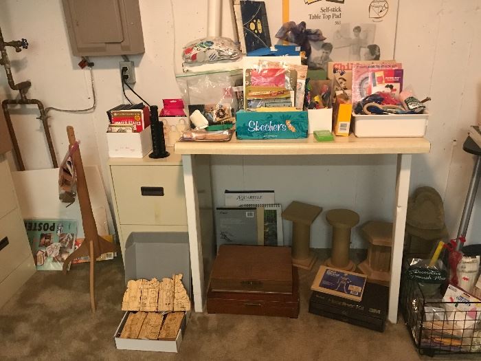 Craft Supplies & Filing Cabinet