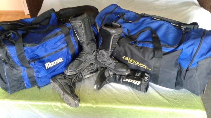 Moose and Thor-and all the great brand names-HUGE bags to haul all your equipment.  Great Boots