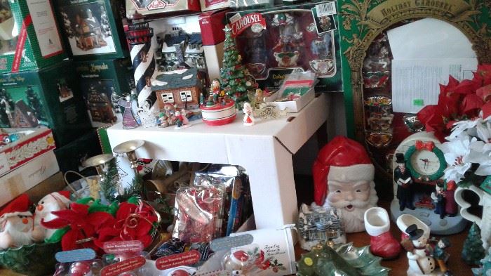 Mr. Christmas Animal Carosel and Large set as well.  Lots of other Vintage goodies