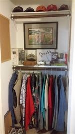 LARGE MEN'S SHIRTS, CAPS, ETC.