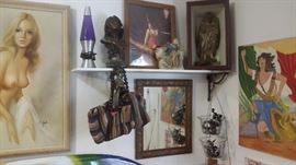 PURPLE LAVA LAMP THAT WORKS, CHALK FIGURES, FISHING REELS