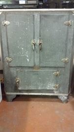 ANTIQUE GALVANIZED ICE BOX by CRYSTAL REFRIGERATION  CO.