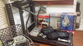 TREADMILL (FLIPS UP-SPACE SAVER TYPE),   TABLE SAW IN BOX, HEATERS, POKER CHIPS, RESPIRATOR 