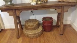 ANTIQUE CHINESE LOG BENCH