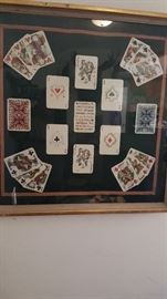 FRAMED  CASSANDRE FOR HERMES PLAYING CARDS designed by Adolphe Jean-Marie Mouron aka A. M. Cassandre