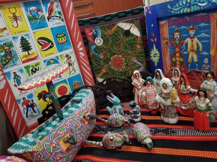 Collection of south American Art including Christmas Manger collection
