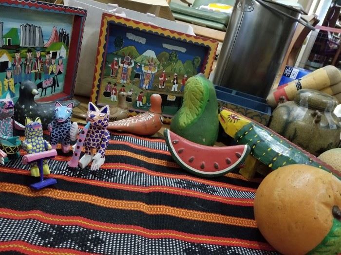 Collection of south American Art including Christmas Manger collection