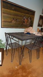 Table Retro mid-century iron table set