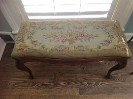 antique French needlepoint bench