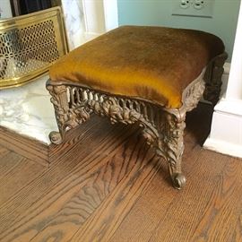 Antique cast iron footstool