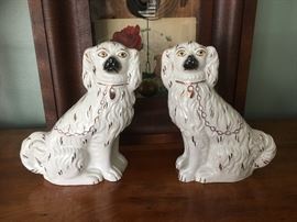 Pair Staffordshire spaniels