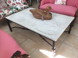 iron and stone coffee table
