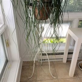 Antique painted iron plant stand