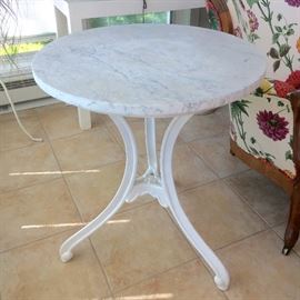 iron & honed marble side table