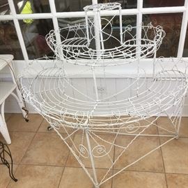 Victorian wire plant stand