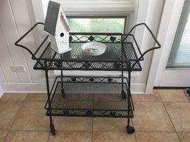 wrought iron bar cart