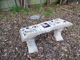 Texas style concrete bench