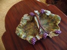 One of the colorful Italian and Polish pottery pieces