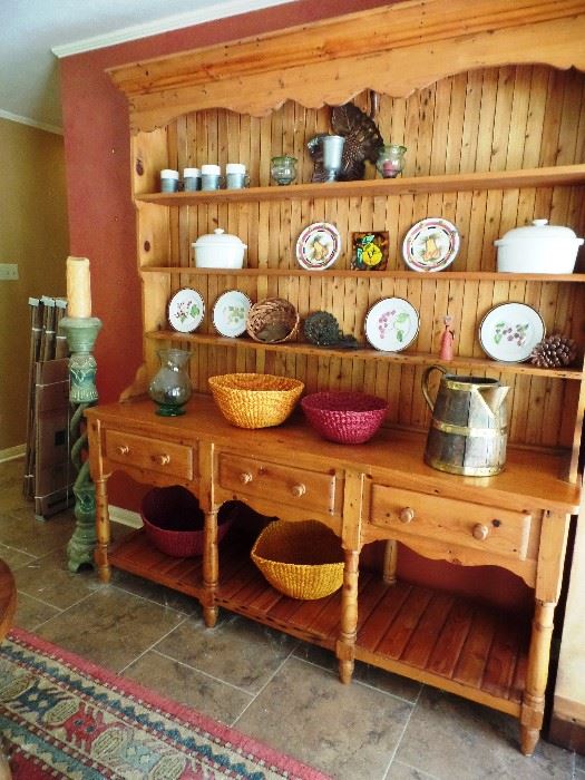 Harvest Shelf with Fitz and Floyd baskets