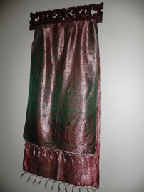 Fabulous vintage textile with teak mount