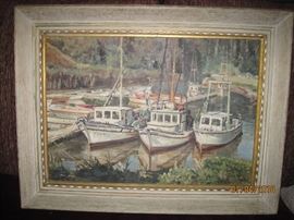 Assumed Oil on Canvas by Walter Jackson "Noyo River, Northern California" 