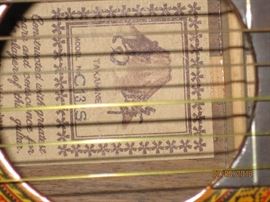 Label on Takemine C132S Guitar