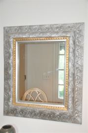 Wonderful silver and gold mirror, 27” x 32” 