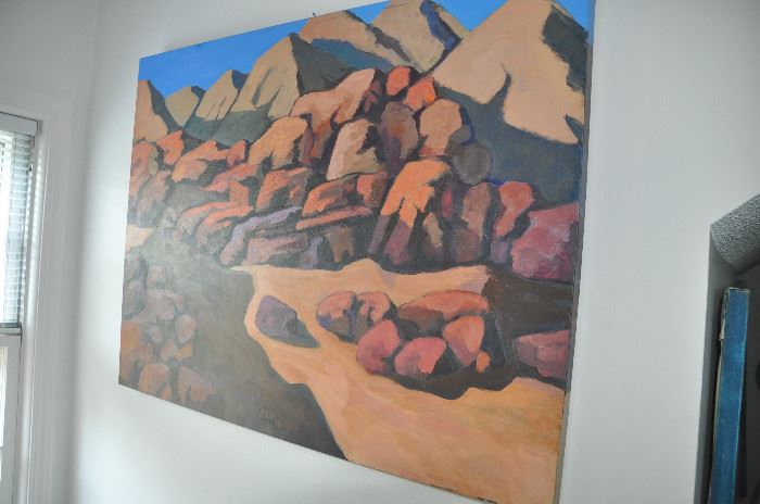 Acrylic on Board by Pytko, part of the "Nevada Red Rock Series #6.  40" x 30"