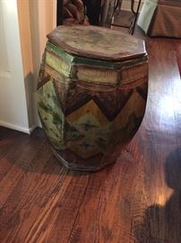 Old hand painted garden stool
