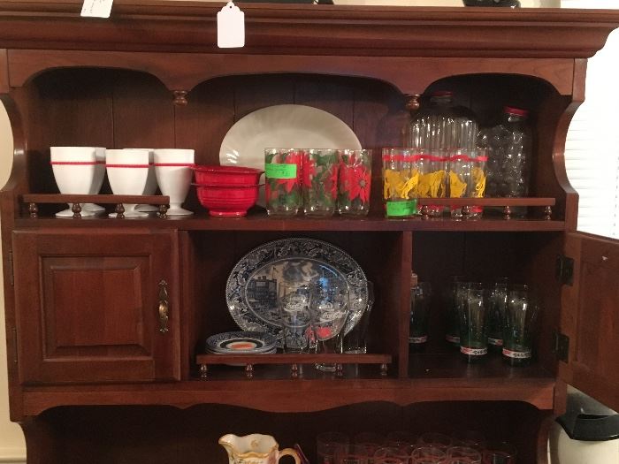 1950s glassware (Westmorland, peanut butter, Coke) + 2 great Depression water Jars with original lids