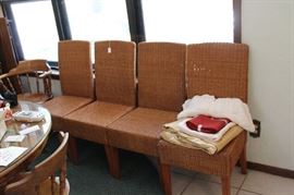 6 wicker cane chairs