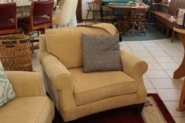 Overstuffed Matching beige upholstered chair