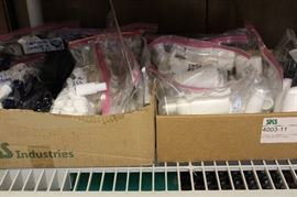 Various small bottles, jewelry containers, lotion bottles, glass and plastic